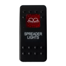 ACTUATOR "SPREADER LIGHTS" STYLE II BLK 1RED LENS