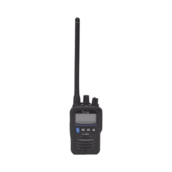 Radio VHF Portátil, Intrínsicamente Seguro, 5 W de Poder, Certificado UL, Opción de Uso en Mar y Tierra, 7 W de Audio, Funciones de Emergencia, IP67 y MIL-STD-810G, 11 horas de duración de batería