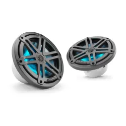 M3-770X-S-Gm-i 7.7-inch (196 mm) Marine Coaxial Speakers, Gray Metallic Sport Grilles with RGB LED Lighting