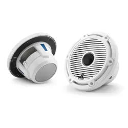 M6-650X-C-GwGw 6.5-inch (165 mm) Marine Coaxial Speakers, Gloss White Trim Ring, Gloss White Classic Grille, Black Tweeter Mesh