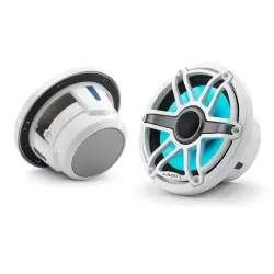 M6-770X-S-GwGw-i 7.7-inch (196 mm) Marine Coaxial Speakers with Transflective™ LED Lighting, Gloss White Trim Ring, Gloss White Sport Grille