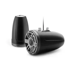 M6-880ETXv3-Sb-S-GmTi 8.8-inch (224 mm) Enclosed Tower Coaxial System, Satin Black Enclosure, Gray Metallic Trim Ring, Titanium Sport Grille