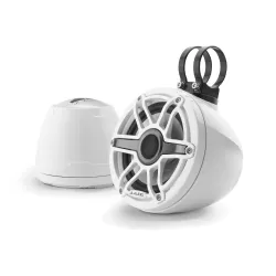 M6-650VEX-Gw-S-GwGw 6.5-inch (165 mm) Enclosed Coaxial System, Gloss White Enclosure, Gloss White Trim Ring, Gloss White Sport Grille